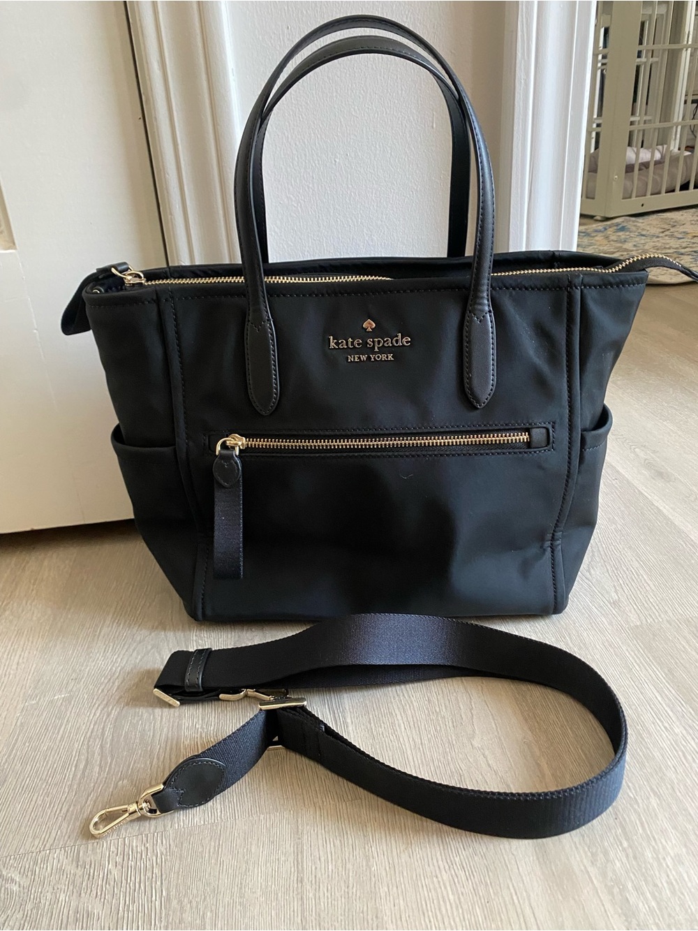 kate spade Black Nylon Tote with Detachable Strap - NWT